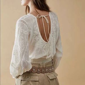 Free People Lucky Me Lace Top